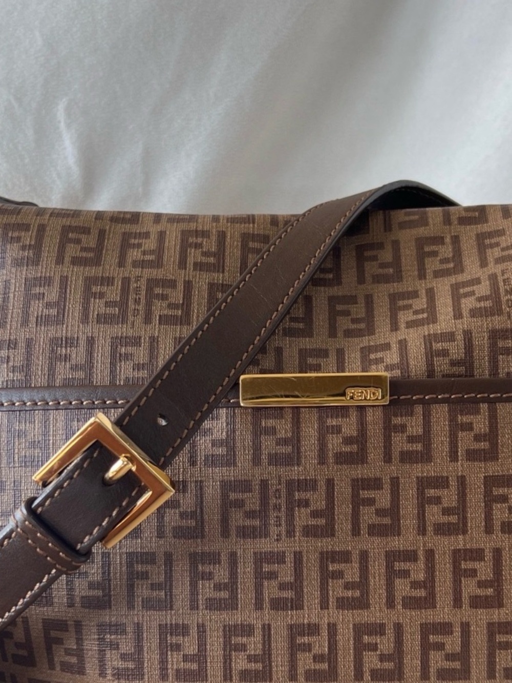 Fendi Zucca Zucchino 8BT206-FB5 Shoulder Messenger Bag Authenticated